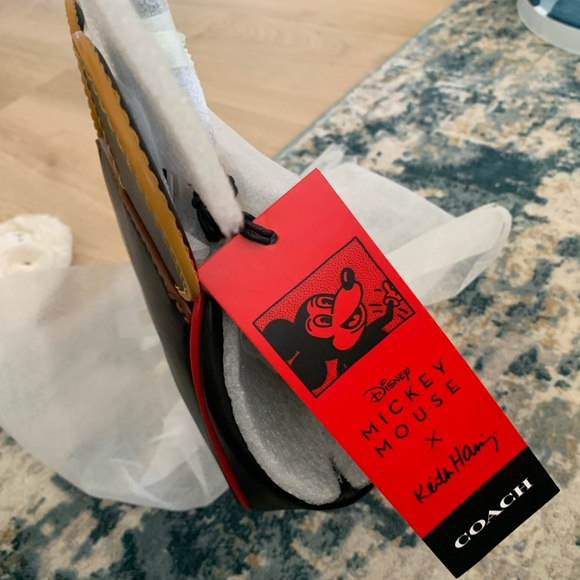 NWT COACH Disney Mickey Mouse X Keith Haring Kisslock Leather Bag Crossbody - Picture 6 of 12